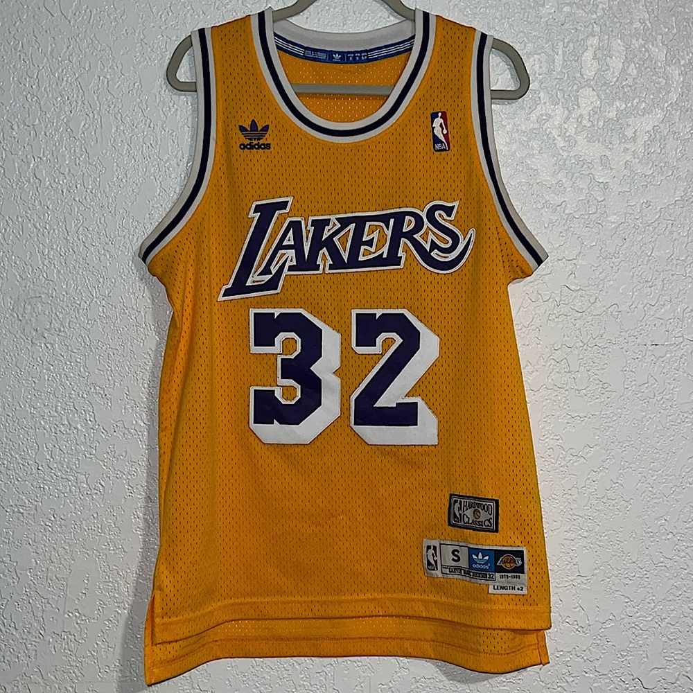 Lakers 32 Magic Johnson Adidas Hardwood Classics Jersey